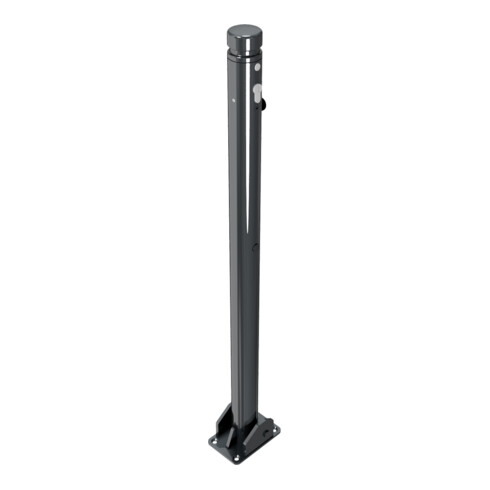 Schake Absperrstilpfosten Typ 464UZB, umlegbar + Profilzylinder, Ø 60mm + Zierkopf, beschichtet