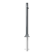 Schake Absperrstilpfosten Typ 464UZHB, umlegbar + Profilzylinder, zum Einbetonieren, Ø 60mm + Zierkopf, beschichtet-2