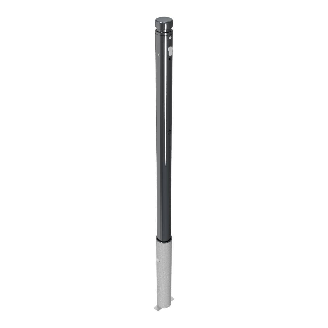 Schake Absperrstilpfosten Typ 464ZB, herausnehmbar + Profilzylinder, Ø 60mm + Zierkopf, beschichtet
