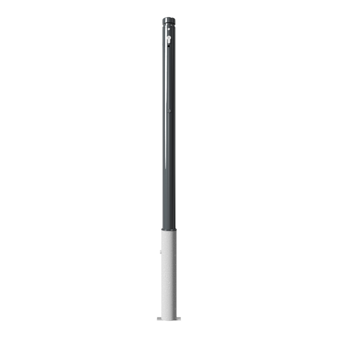 Schake Absperrstilpfosten Typ 464ZB, herausnehmbar + Profilzylinder, Ø 60mm + Zierkopf, beschichtet