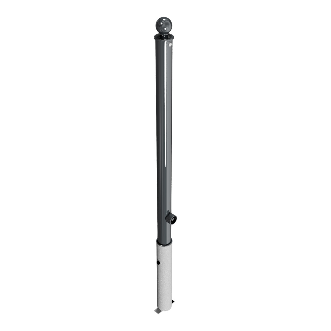 Schake Absperrstilpfosten Typ 465FB, herausnehmbar + Dreikantverschluß, Ø 60mm + Kugelkopf, beschichtet,