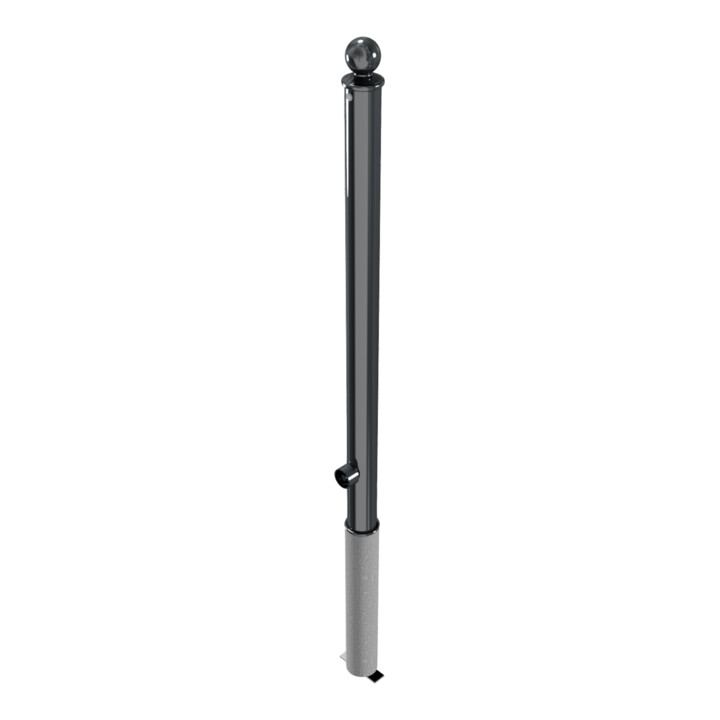 Schake Absperrstilpfosten Typ 465FB, herausnehmbar + Dreikantverschluß, Ø 60mm + Kugelkopf, beschichtet,