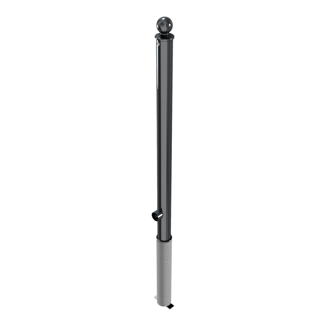 Schake Absperrstilpfosten Typ 465FB, herausnehmbar + Dreikantverschluß, Ø 60mm + Kugelkopf, beschichtet,