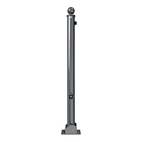 Schake Absperrstilpfosten Typ 465FUB, umlegbar + Dreikantverschluß, Ø 60mm + Kugelkopf, beschichtet,
