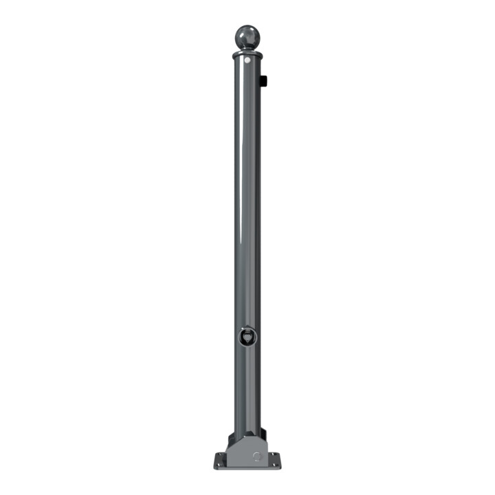 Schake Absperrstilpfosten Typ 465FUB, umlegbar + Dreikantverschluß, Ø 60mm + Kugelkopf, beschichtet,