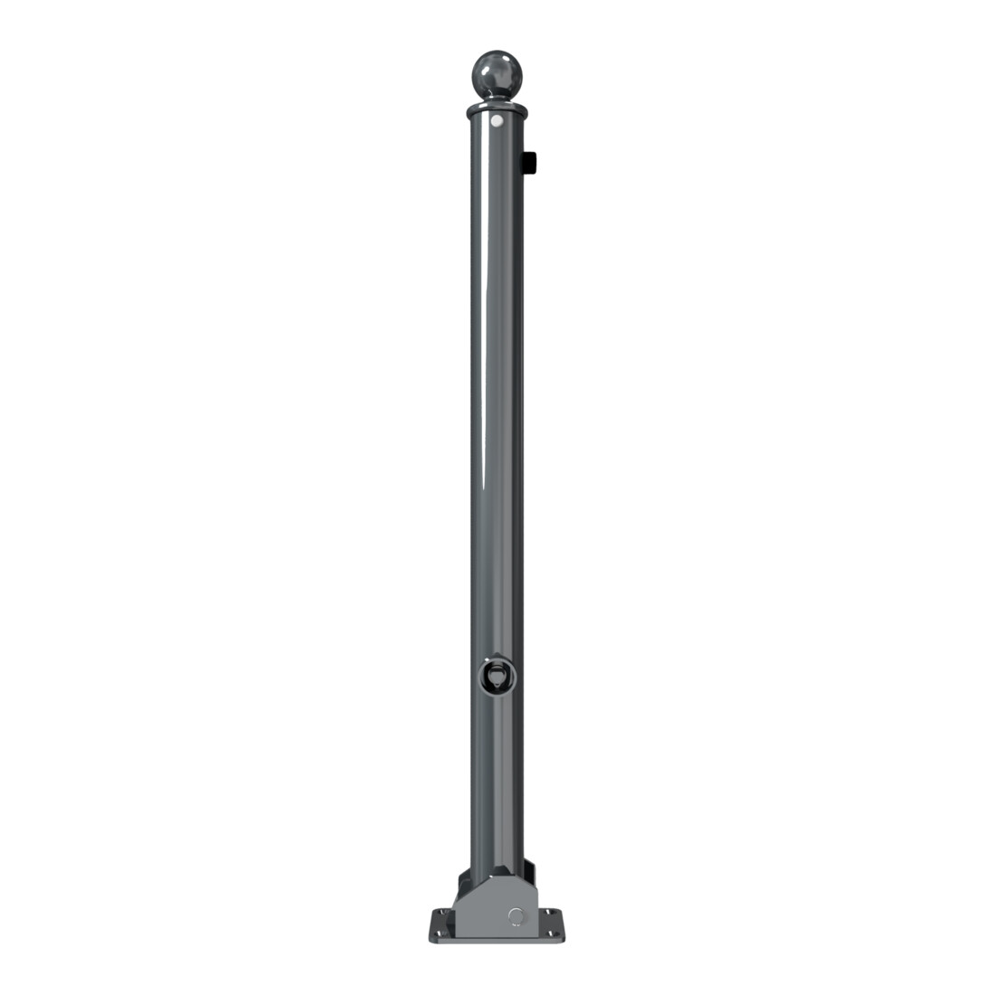 Schake Absperrstilpfosten Typ 465FUB, umlegbar + Dreikantverschluß, Ø 60mm + Kugelkopf, beschichtet,