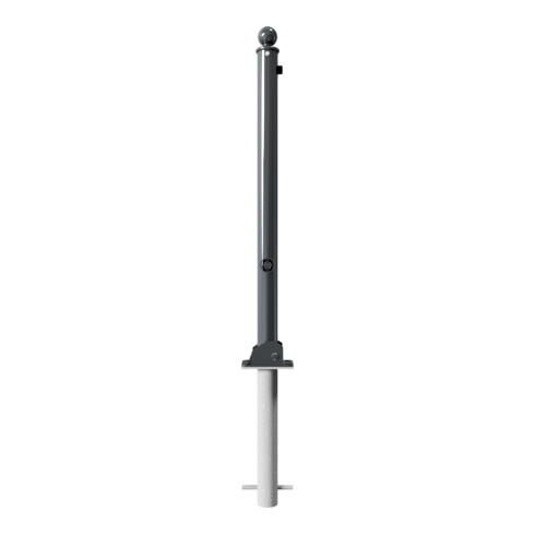 Schake Absperrstilpfosten Typ 465FUHB, umlegbar + Dreikantverschluß, zum Einbetonieren, Ø 60mm + Kugelkopf, beschichtet,