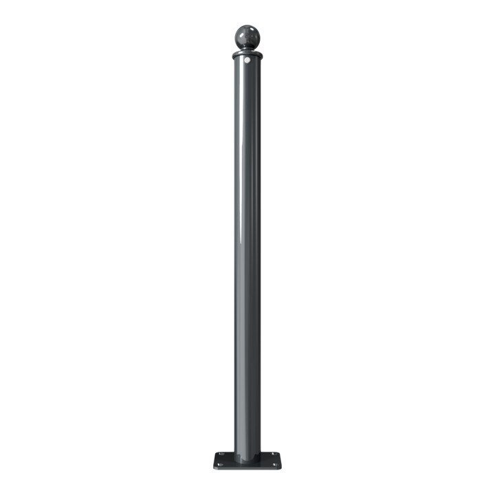 Schake Absperrstilpfosten Typ 465PB, ortsfest, Ø 60mm + Kugelkopf, beschichtet,