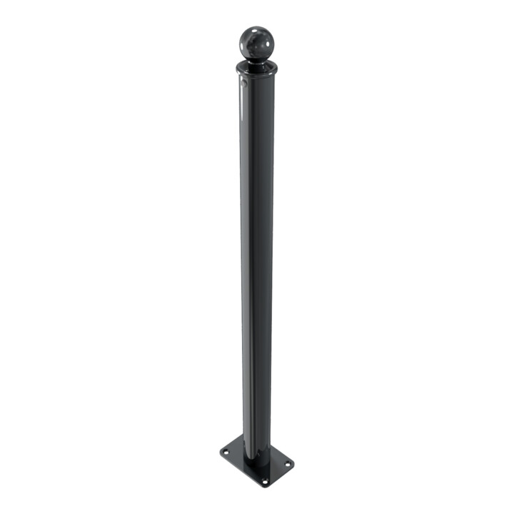 Schake Absperrstilpfosten Typ 465PB, ortsfest, Ø 60mm + Kugelkopf, beschichtet,