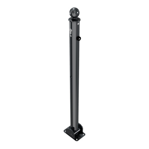 Schake Absperrstilpfosten Typ 465UZB, umlegbar + Profilzylinder, Ø 60mm + Kugelkopf, beschichtet,