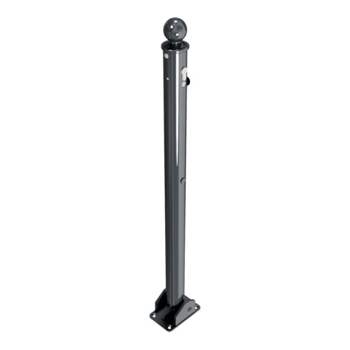 Schake Absperrstilpfosten Typ 465UZB, umlegbar + Profilzylinder, Ø 60mm + Kugelkopf, beschichtet,