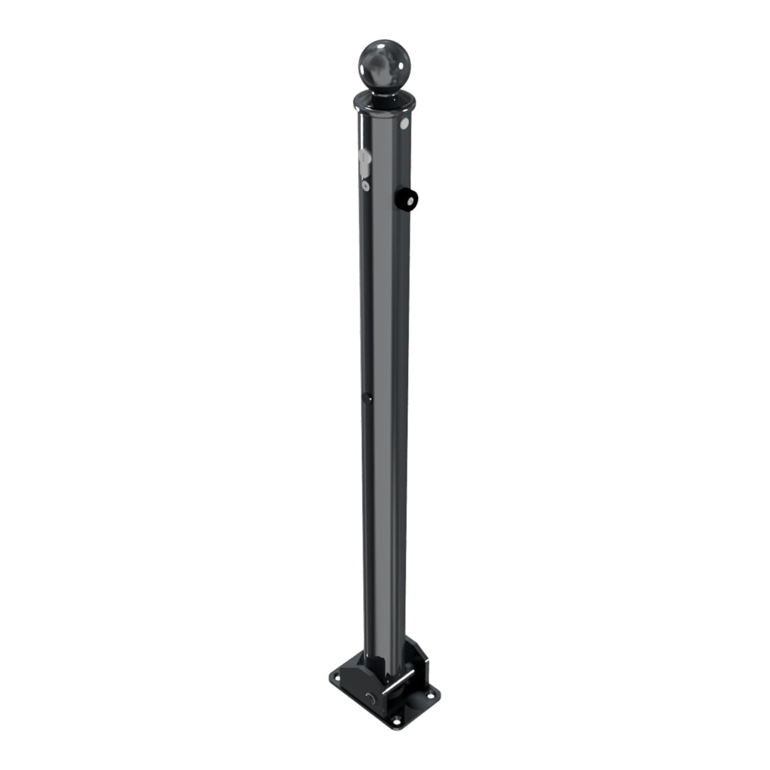 Schake Absperrstilpfosten Typ 465UZB, umlegbar + Profilzylinder, Ø 60mm + Kugelkopf, beschichtet,
