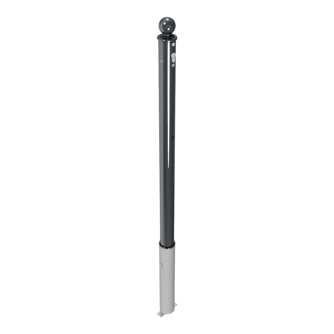 Schake Absperrstilpfosten Typ 465ZB, herausnehmbar + Profilzylinder, Ø 60mm + Kugelkopf, beschichtet,