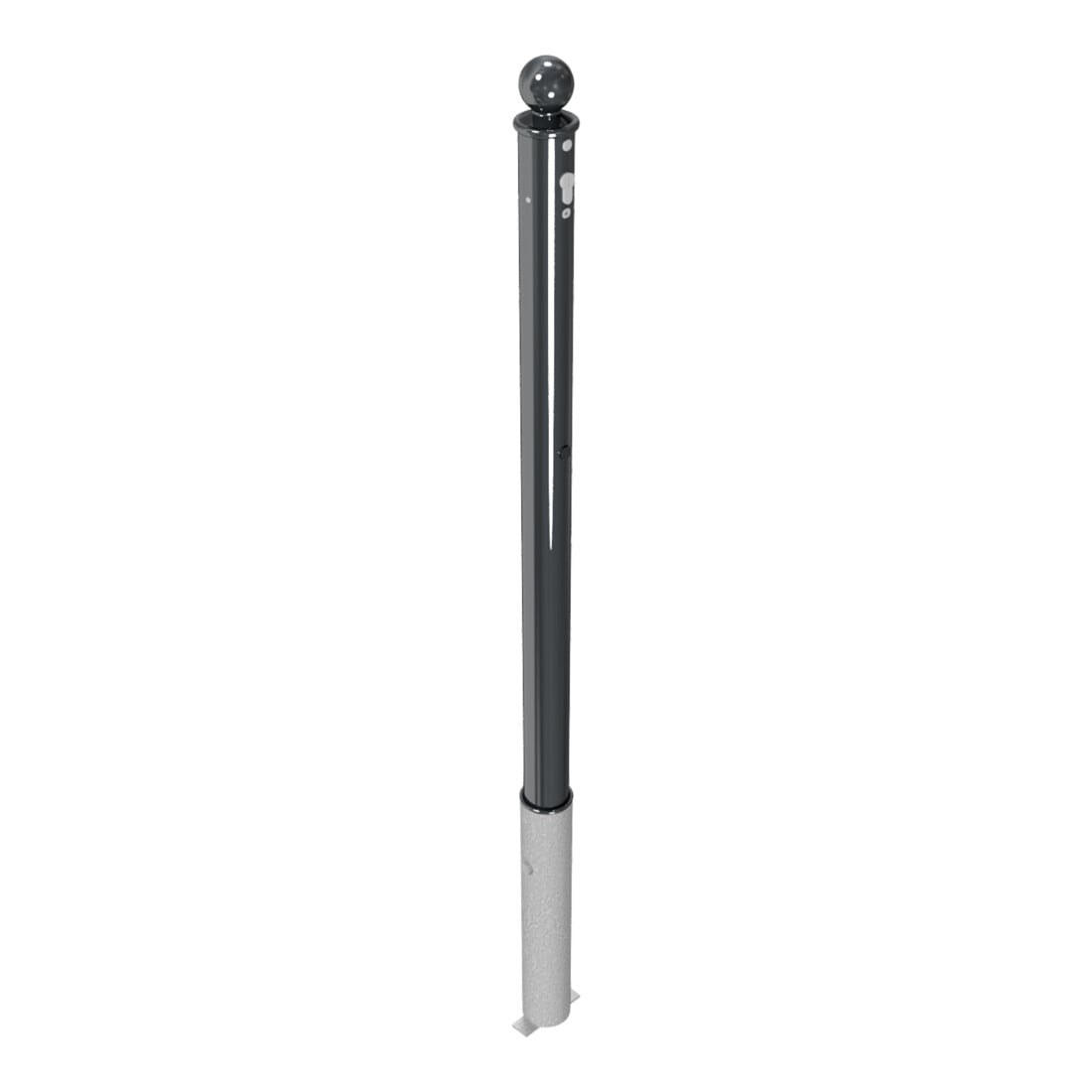Schake Absperrstilpfosten Typ 465ZB, herausnehmbar + Profilzylinder, Ø 60mm + Kugelkopf, beschichtet,