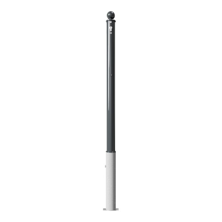 Schake Absperrstilpfosten Typ 465ZB, herausnehmbar + Profilzylinder, Ø 60mm + Kugelkopf, beschichtet,