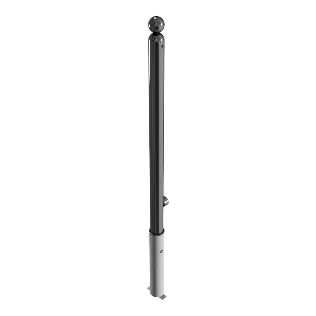 Schake Absperrstilpfosten Typ 466FB, herausnehmbar + Dreikantverschluß, Ø 60mm + Kugelkopf, beschichtet,