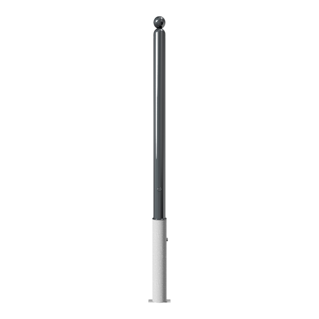 Schake Absperrstilpfosten Typ 466FB, herausnehmbar + Dreikantverschluß, Ø 60mm + Kugelkopf, beschichtet,