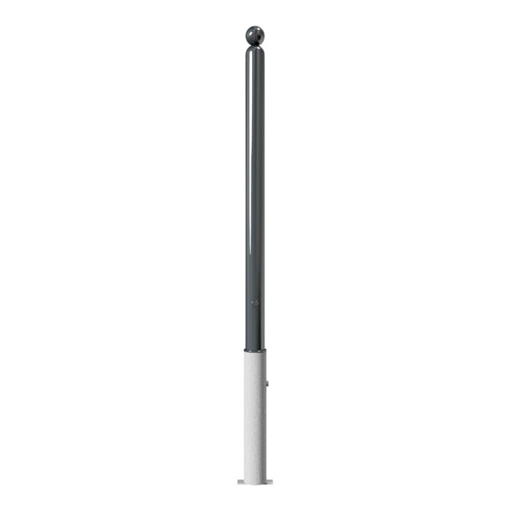 Schake Absperrstilpfosten Typ 466FB, herausnehmbar + Dreikantverschluß, Ø 60mm + Kugelkopf, beschichtet,