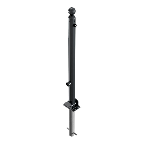 Schake Absperrstilpfosten Typ 466FUHB, umlegbar + Dreikantverschluß, zum Einbetonieren, Ø 60mm + Kugelkopf, beschichtet,