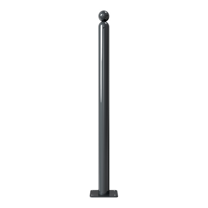 Schake Absperrstilpfosten Typ 466PB, ortsfest, Ø 60mm + Kugelkopf, beschichtet,