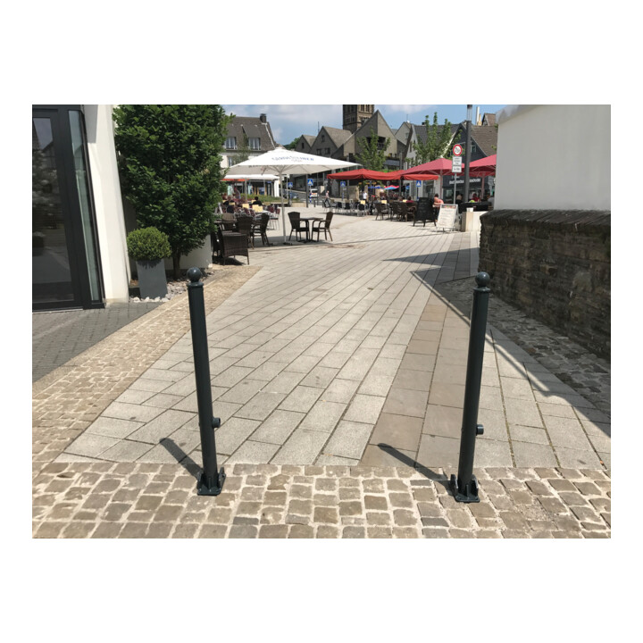 Schake Absperrstilpfosten Typ 466PB, ortsfest, Ø 60mm + Kugelkopf, beschichtet,