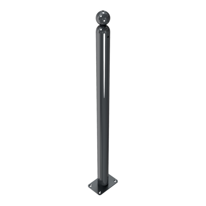 Schake Absperrstilpfosten Typ 466PB, ortsfest, Ø 60mm + Kugelkopf, beschichtet,