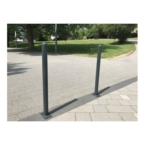 Schake Absperrstilpfosten Typ 468FUB, umlegbar + Dreikantverschluß, Ø 60mm + Halbkugel, beschichtet,