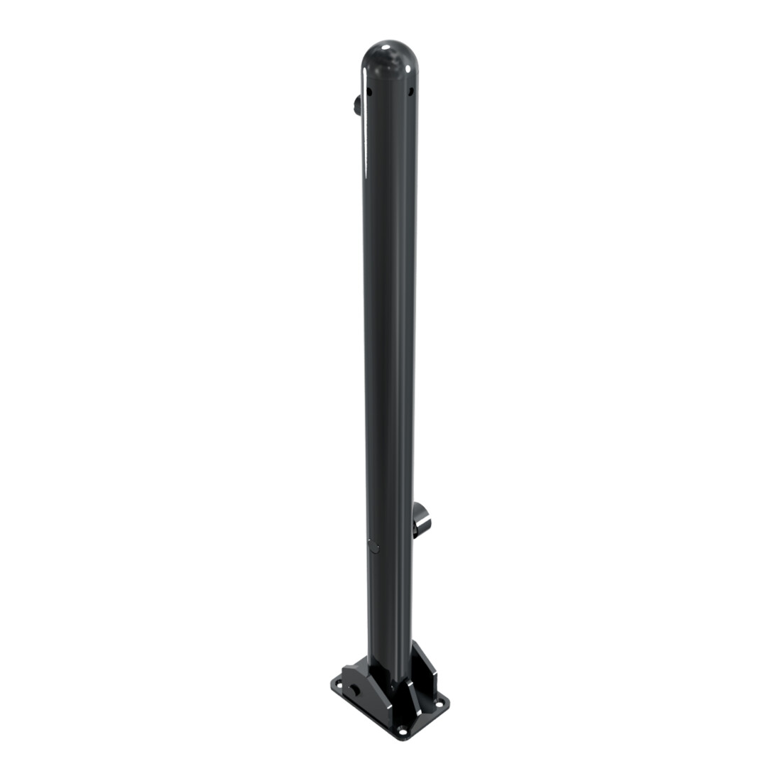 Schake Absperrstilpfosten Typ 468FUB, umlegbar + Dreikantverschluß, Ø 60mm + Halbkugel, beschichtet,