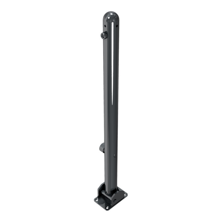 Schake Absperrstilpfosten Typ 468FUB, umlegbar + Dreikantverschluß, Ø 60mm + Halbkugel, beschichtet,