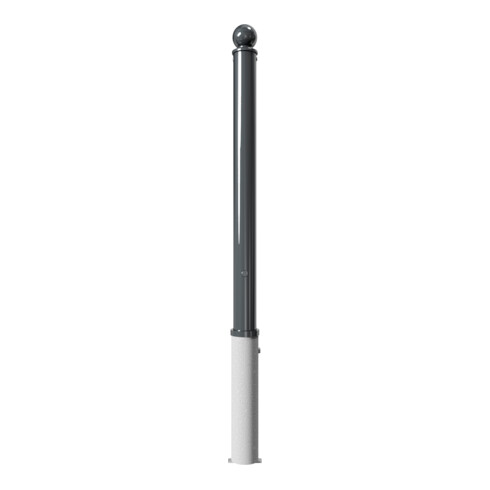 Schake Absperrstilpfosten Typ 474FB, herausnehmbar + Dreikantverschluß, Ø 76mm + Kugelkopf, beschichtet,