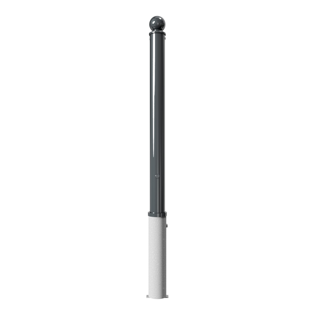 Schake Absperrstilpfosten Typ 474FB, herausnehmbar + Dreikantverschluß, Ø 76mm + Kugelkopf, beschichtet,