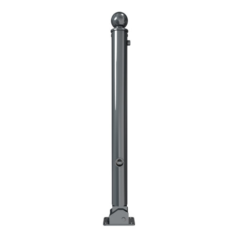 Schake Absperrstilpfosten Typ 474FUB, umlegbar + Dreikantverschluß, Ø 76mm + Kugelkopf, beschichtet,