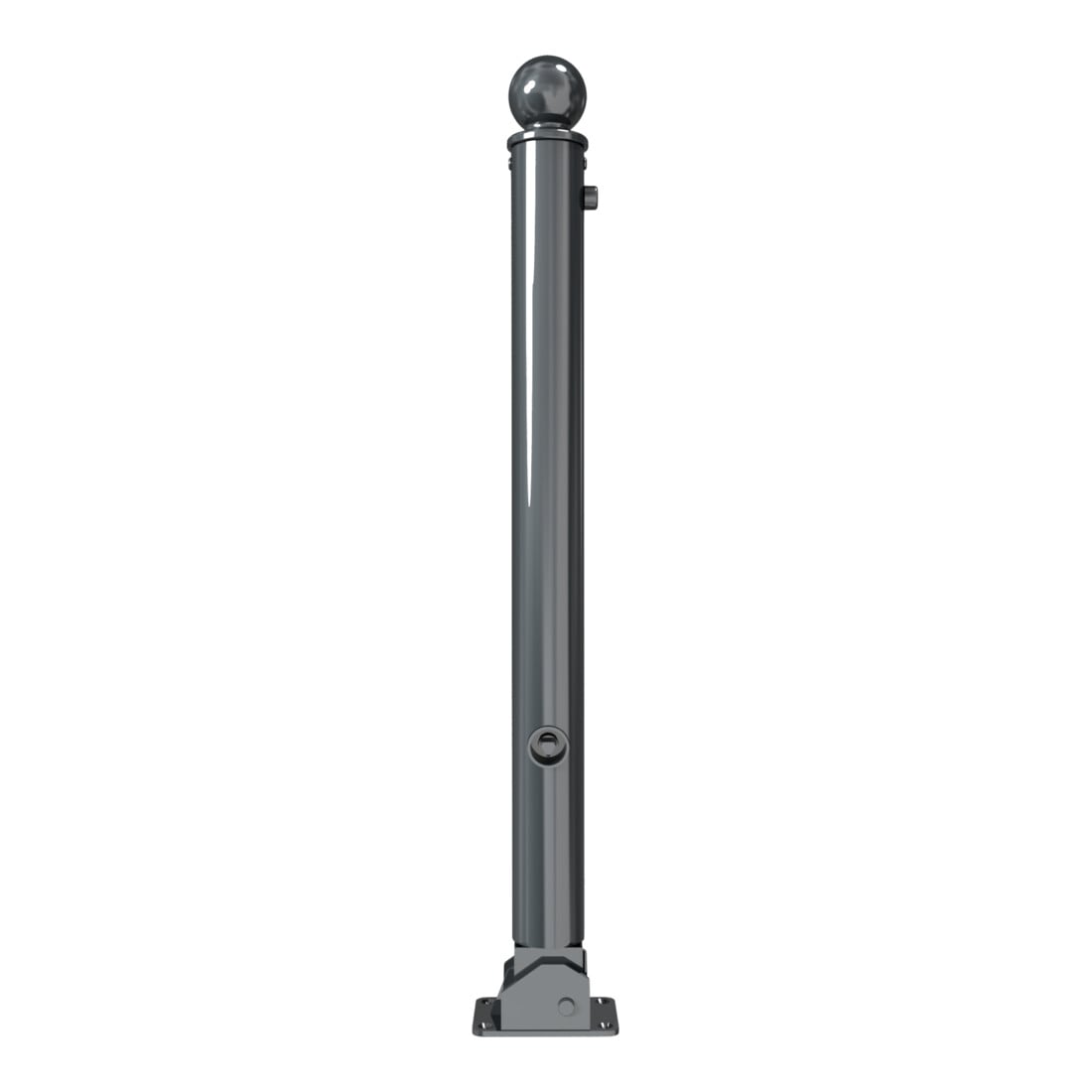 Schake Absperrstilpfosten Typ 474FUB, umlegbar + Dreikantverschluß, Ø 76mm + Kugelkopf, beschichtet,
