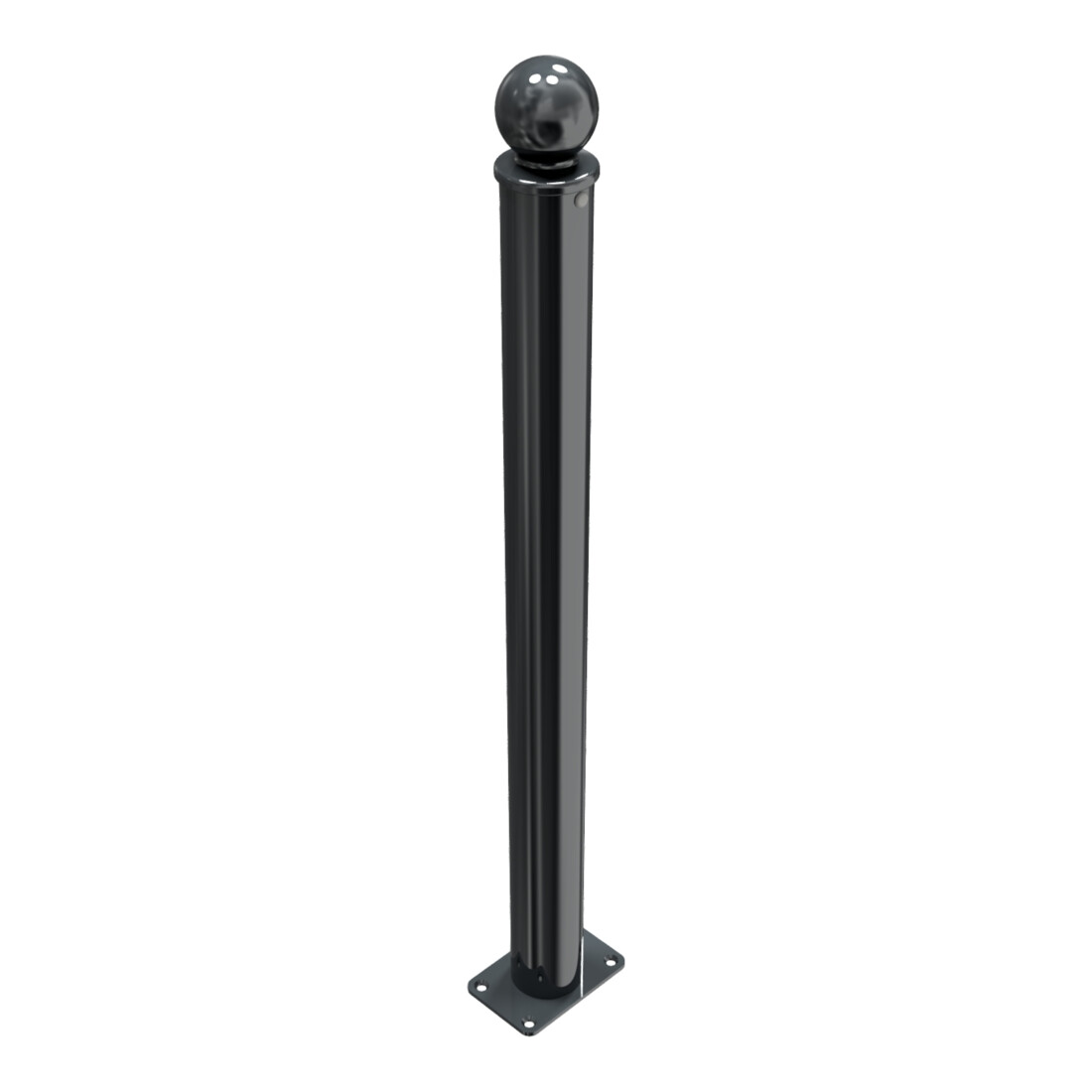 Schake Absperrstilpfosten Typ 474PB, ortsfest, Ø 76mm + Kugelkopf, beschichtet,