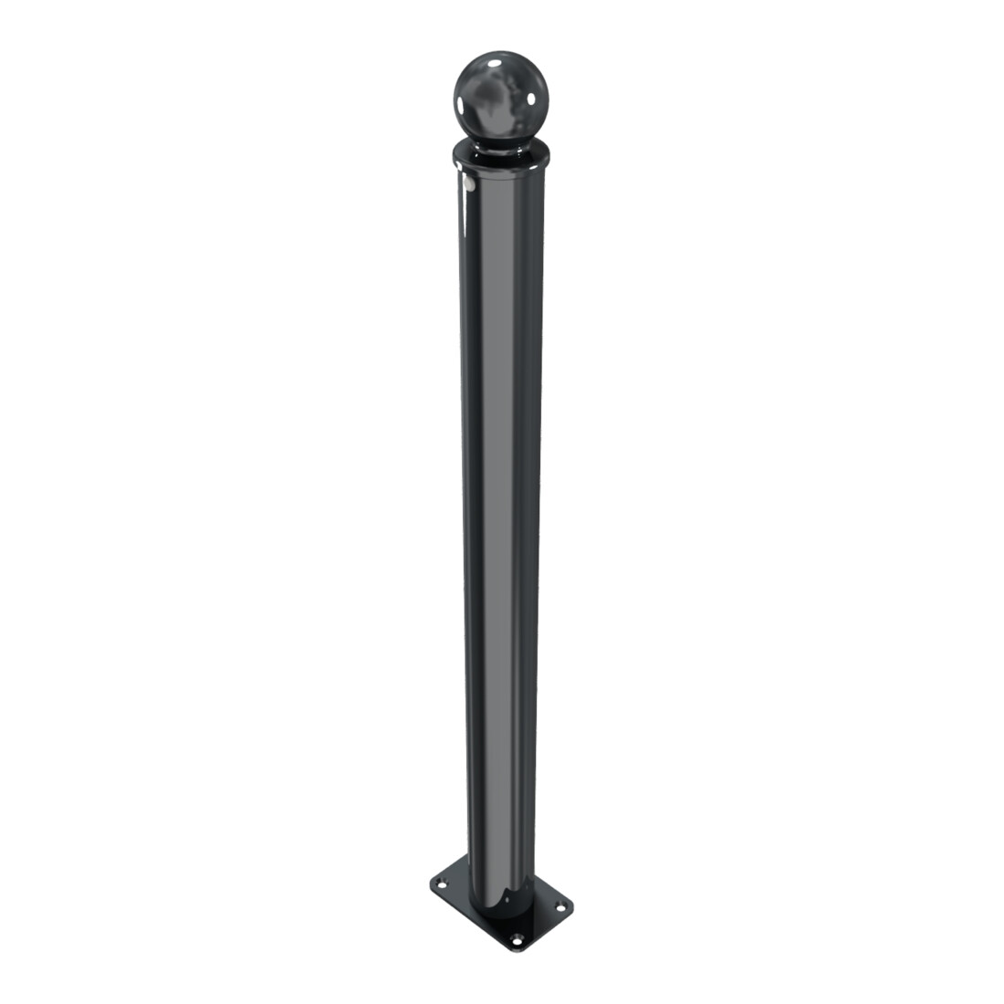 Schake Absperrstilpfosten Typ 474PB, ortsfest, Ø 76mm + Kugelkopf, beschichtet,