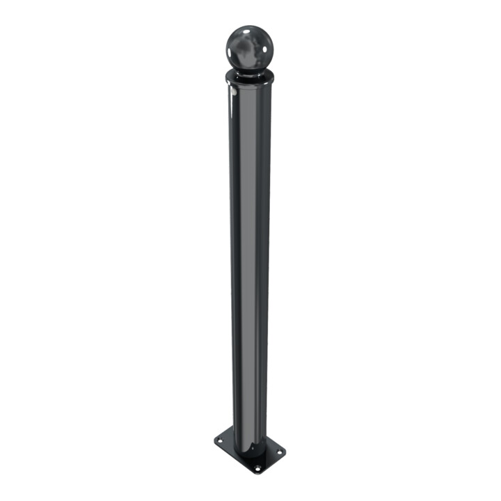 Schake Absperrstilpfosten Typ 474PB, ortsfest, Ø 76mm + Kugelkopf, beschichtet,