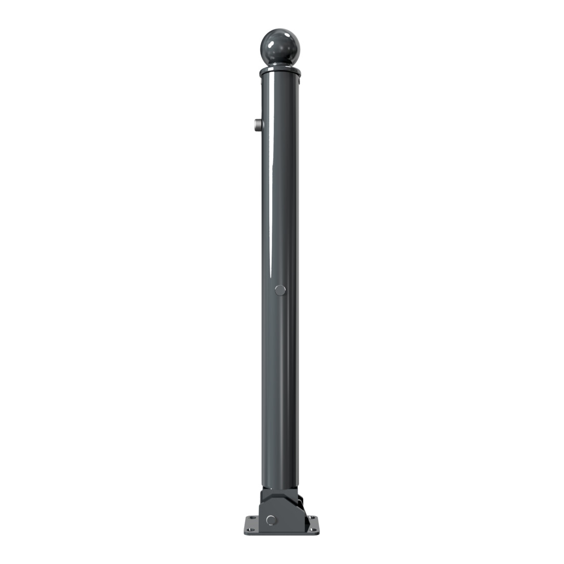 Schake Absperrstilpfosten Typ 474UZB, umlegbar + Profilzylinder, Ø 76mm + Kugelkopf, beschichtet,