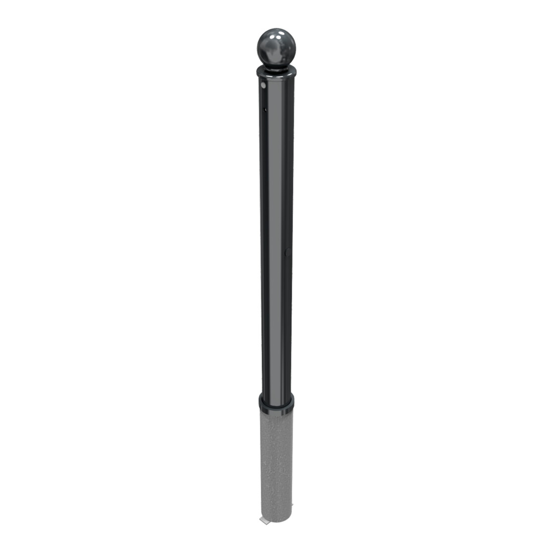 Schake Absperrstilpfosten Typ 474ZB, herausnehmbar + Profilzylinder, Ø 76mm + Kugelkopf, beschichtet,