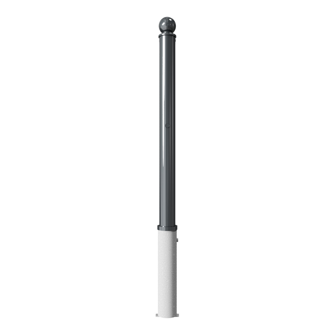 Schake Absperrstilpfosten Typ 474ZB, herausnehmbar + Profilzylinder, Ø 76mm + Kugelkopf, beschichtet,