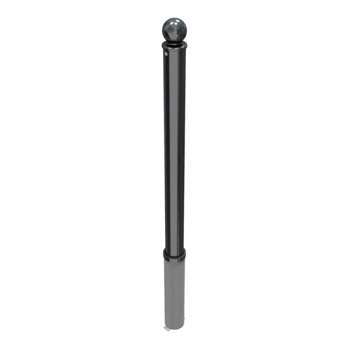 Schake Absperrstilpfosten Typ 474ZB, herausnehmbar + Profilzylinder, Ø 76mm + Kugelkopf, beschichtet,