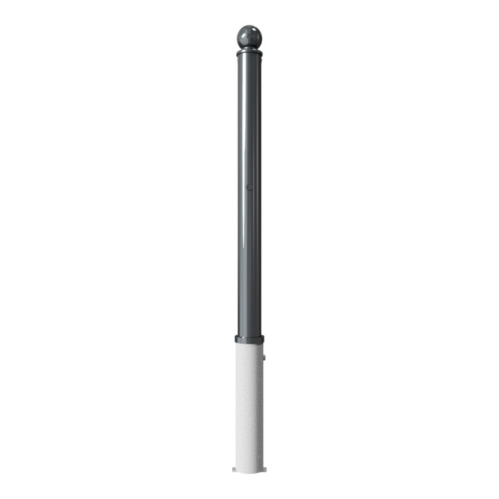 Schake Absperrstilpfosten Typ 474ZB, herausnehmbar + Profilzylinder, Ø 76mm + Kugelkopf, beschichtet,