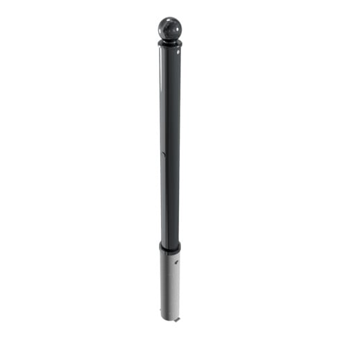 Schake Absperrstilpfosten Typ 474ZB, herausnehmbar + Profilzylinder, Ø 76mm + Kugelkopf, beschichtet,