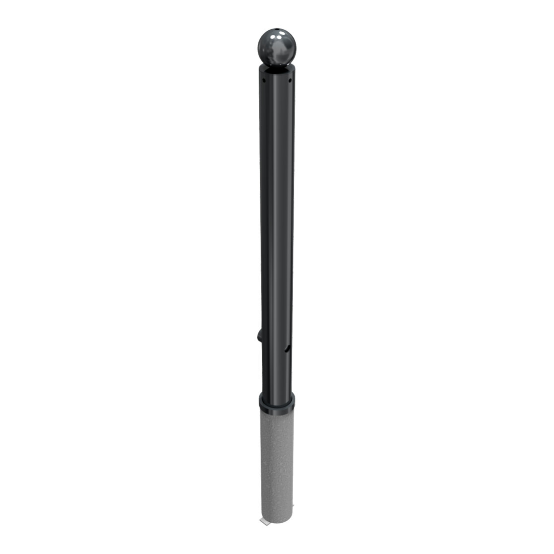Schake Absperrstilpfosten Typ 475FB, herausnehmbar + Dreikantverschluß, Ø 76mm + Kugelkopf, beschichtet,