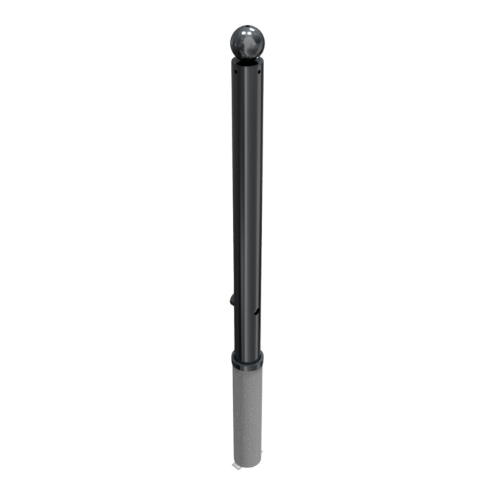 Schake Absperrstilpfosten Typ 475FB, herausnehmbar + Dreikantverschluß, Ø 76mm + Kugelkopf, beschichtet,