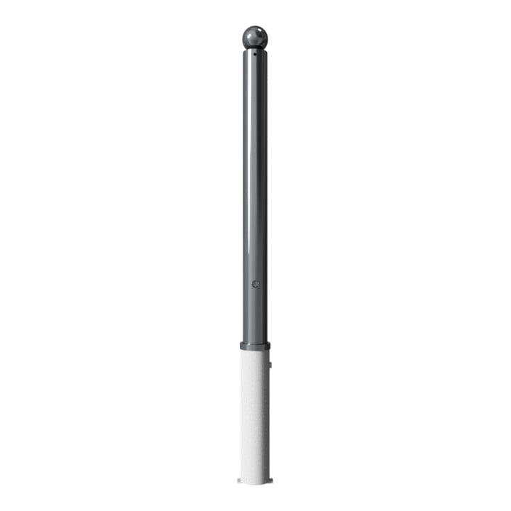 Schake Absperrstilpfosten Typ 475FB, herausnehmbar + Dreikantverschluß, Ø 76mm + Kugelkopf, beschichtet,