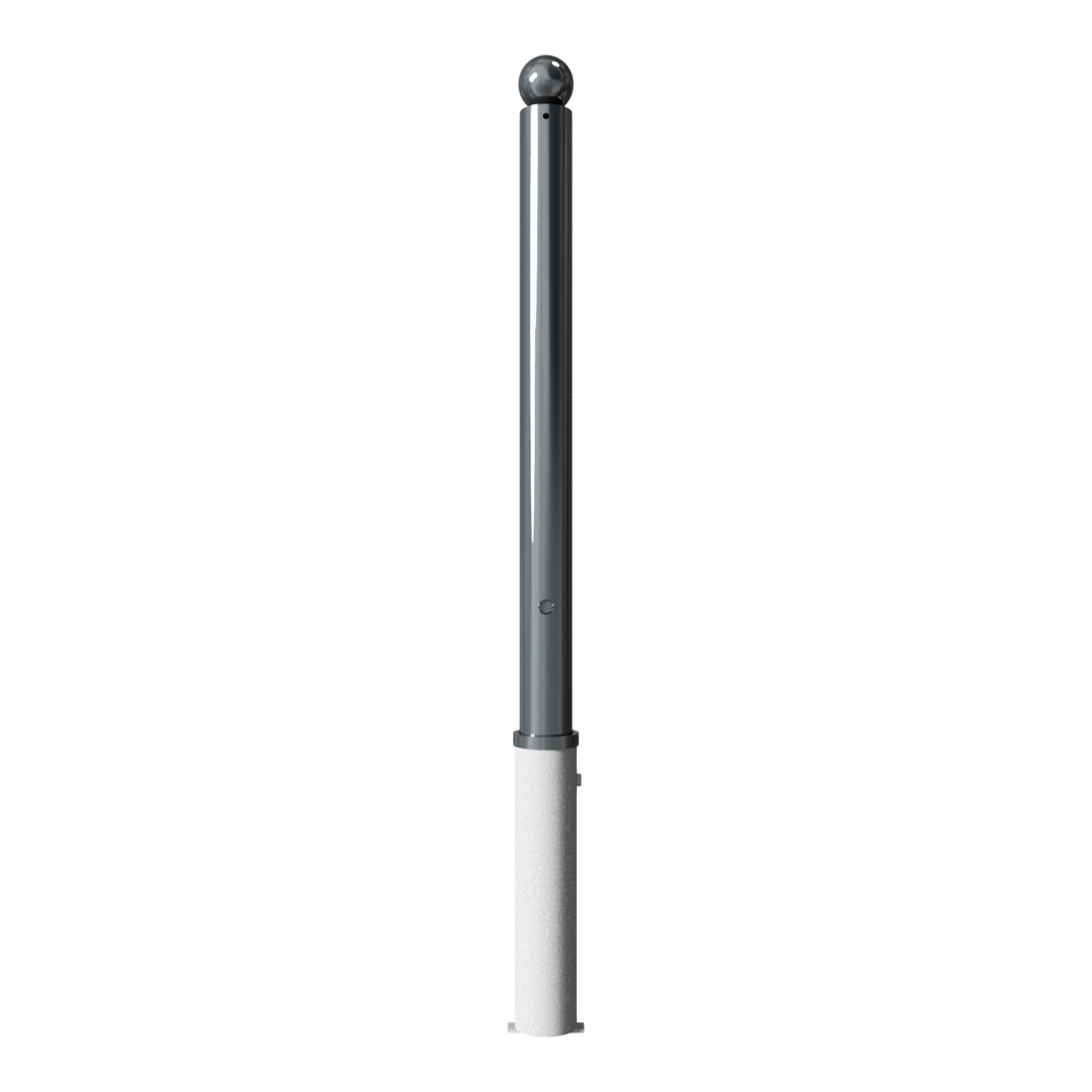 Schake Absperrstilpfosten Typ 475FB, herausnehmbar + Dreikantverschluß, Ø 76mm + Kugelkopf, beschichtet,