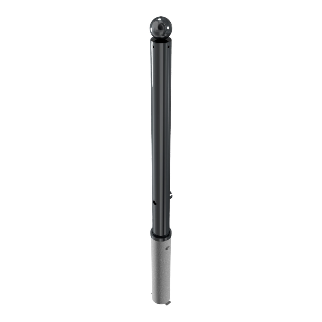 Schake Absperrstilpfosten Typ 475FB, herausnehmbar + Dreikantverschluß, Ø 76mm + Kugelkopf, beschichtet,