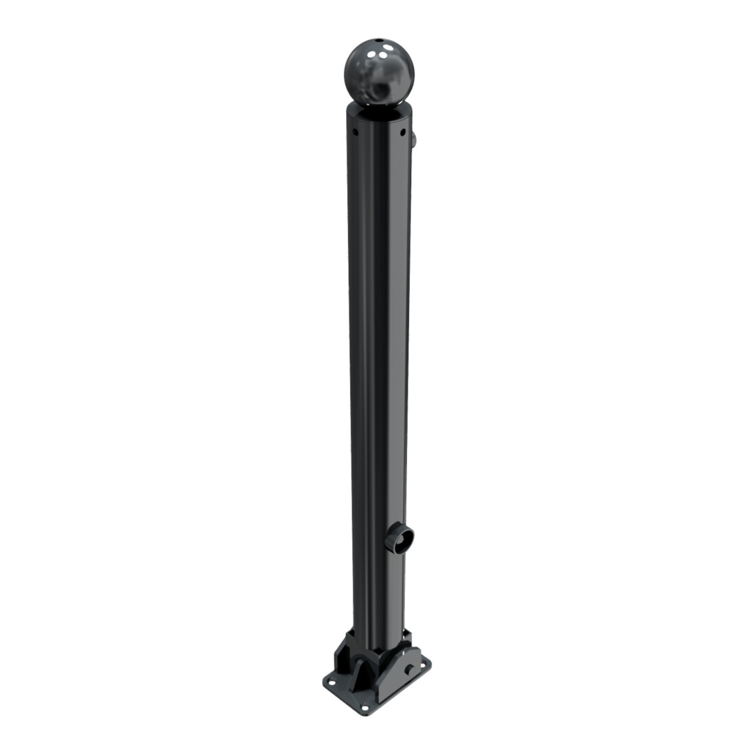 Schake Absperrstilpfosten Typ 475FUB, umlegbar + Dreikantverschluß, Ø 76mm, Kugelkopf, beschichtet,