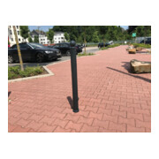 Schake Absperrstilpfosten Typ 475FUB, umlegbar + Dreikantverschluß, Ø 76mm, Kugelkopf, beschichtet,-2