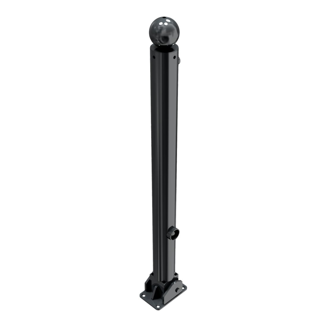 Schake Absperrstilpfosten Typ 475FUB, umlegbar + Dreikantverschluß, Ø 76mm, Kugelkopf, beschichtet,
